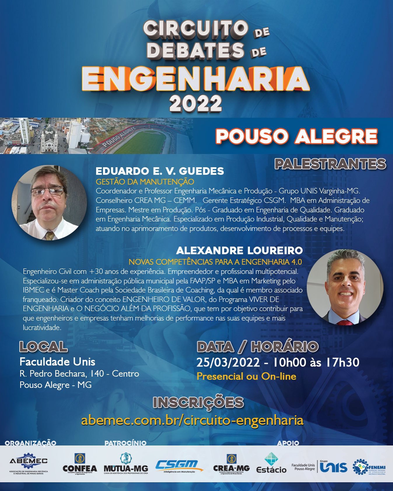 CIRCUITO DE DEBATES DE ENGENHARIA - ABEMEC-MG está lançando seu novo projeto de fomento aos conhecimentos da engenharia através de palestras e debates no cenário mineiro! ACESSE: abemec.com.br/circuito-engenharia