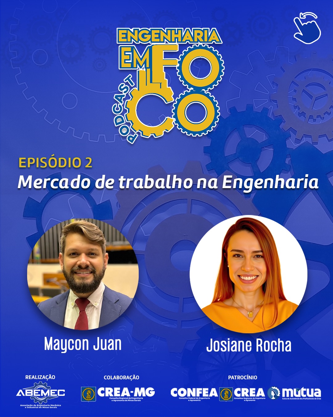 🎙️ PODCAST ENGENHARIA EM FOCO – EPISÓDIO 2 🏗️ TEMA: O mercado de trabalho na EngenhariaO Podcast ENGENHARIA EM FOCO, uma iniciativa da ABEMEC-MG, com a colaboração do CREA-MG e o patrocínio do Sistema CONFEA/CREA/MÚTUA, chega ao seu Episódio 2 trazendo um tema absolutamente estratégico e atual: o mercado de trabalho na Engenharia ⚙️.Em um cenário de constantes transformações, novas competências exigidas e desafios cada vez mais complexos, este episódio promove um debate profundo, prático e inspirador sobre carreira, oportunidades, posicionamento profissional e visão de futuro para engenheiros e engenheiras ♂️♀️.Para enriquecer ainda mais essa discussão, o episódio conta com dois convidados de destaque nacional: Maycon Juan de SouzaEngenheiro de Produção e de Segurança do Trabalho, Conselheiro Federal Suplente do CONFEA por Minas Gerais (mandato 2025/2027), com forte atuação em gestão e representatividade institucional. Ex-presidente do Crea Jr-MG e Nacional, fundador do projeto “Engenheiros Fora da Curva”, empresário, consultor e atual Chefe de Gabinete na Câmara dos Deputados. Uma visão estratégica sobre carreira, mercado e protagonismo na Engenharia 🏛️⚙️. Josiane RochaEngenheira Civil, Especialista em Neuromarketing, Neurociência e Física do Comportamento Humano. Com passagem por grandes empresas como Nubank, Falconi, Localiza e Usiminas, hoje é empresária e fundadora da Midas Estratégias Digitais, atuando com mentorias de carreira e crescimento profissional, especialmente no posicionamento estratégico nas redes sociais 🧠. Este episódio é indispensável para estudantes, jovens engenheiros e profissionais experientes que desejam se manter relevantes, competitivos e alinhados às novas demandas do mercado. O Episódio 2 do Podcast ENGENHARIA EM FOCO já está disponível on-line no canal da ABEMEC-MG no YouTube. Acesse pelo link disponível na BIO do Instagram da ABEMEC-MG. Assista, compartilhe e fique por dentro das discussões que estão moldando o futuro da Engenharia no Brasil!